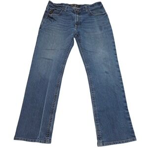 Ariat Rebar M4 Mens Relaxed Bootcut Jeans Blue Denim 40x34 Medium Wash